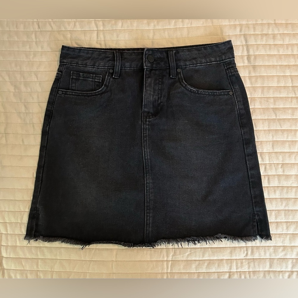 Ash Black Denim Mini Skirt